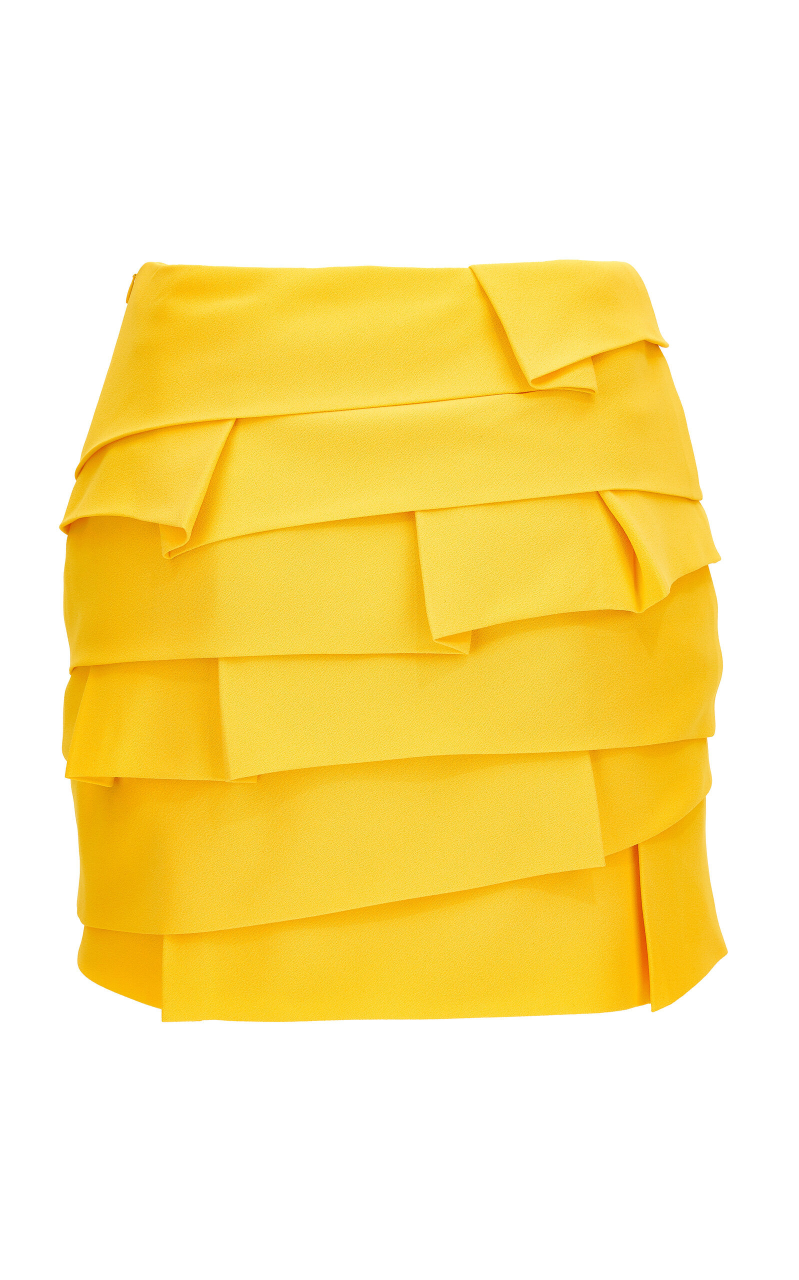 Pleated Satin Mini Skirt yellow - 2