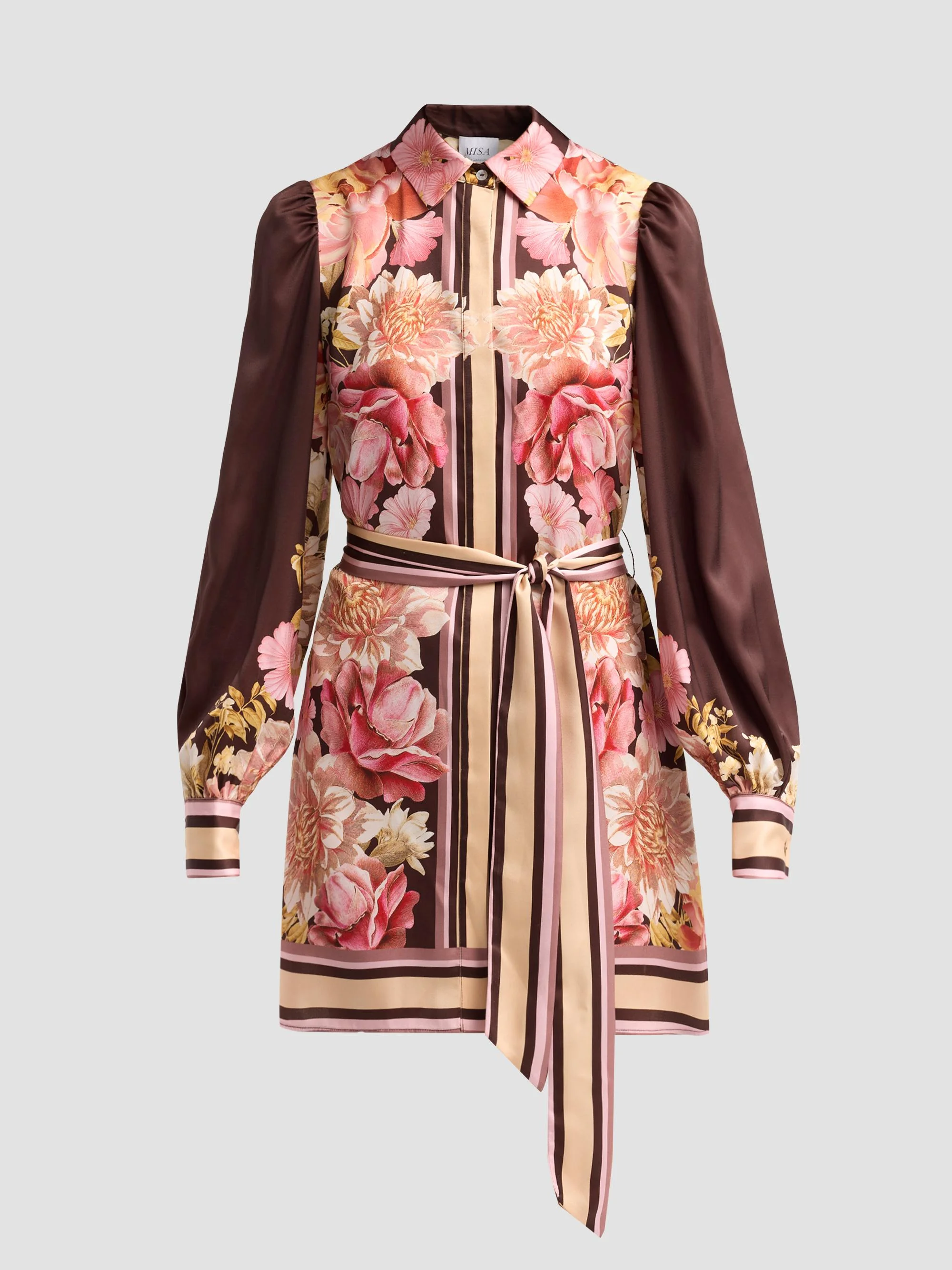 Women's Poppy Floral Tie-Waist Mini Dress - In Full Bloom - 1