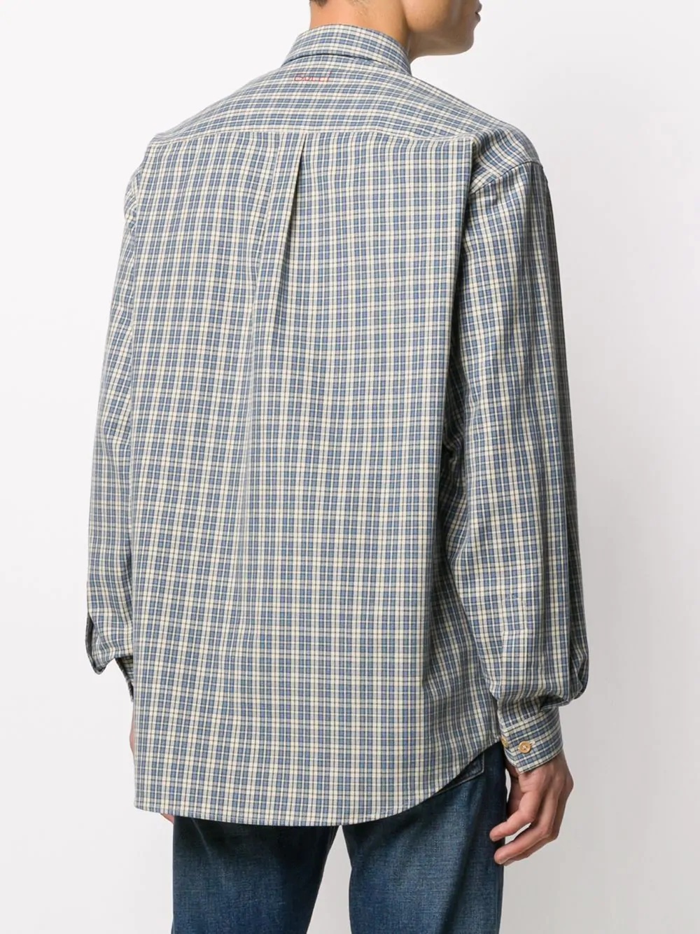 checked button-down shirt - 4