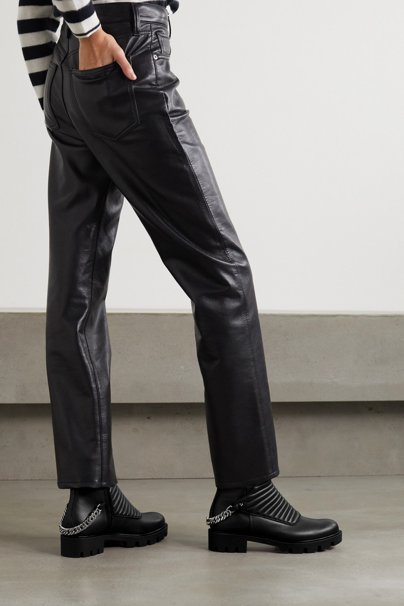 Christian Louboutin Maddic Max chain-embellished quilted leather ankle boots outlook