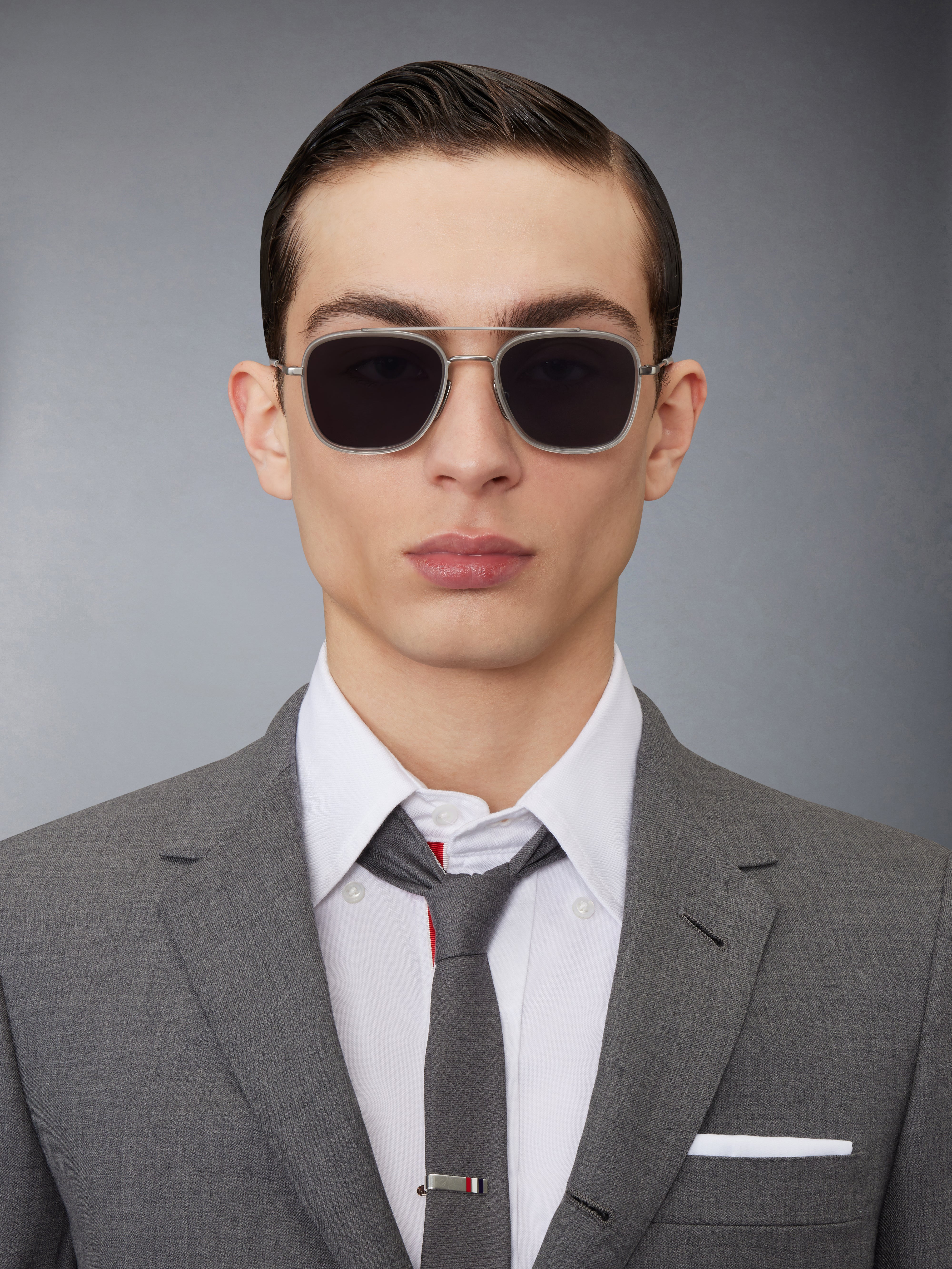 Acetate And Titanium Rectangular Aviator Sunglasses - 3