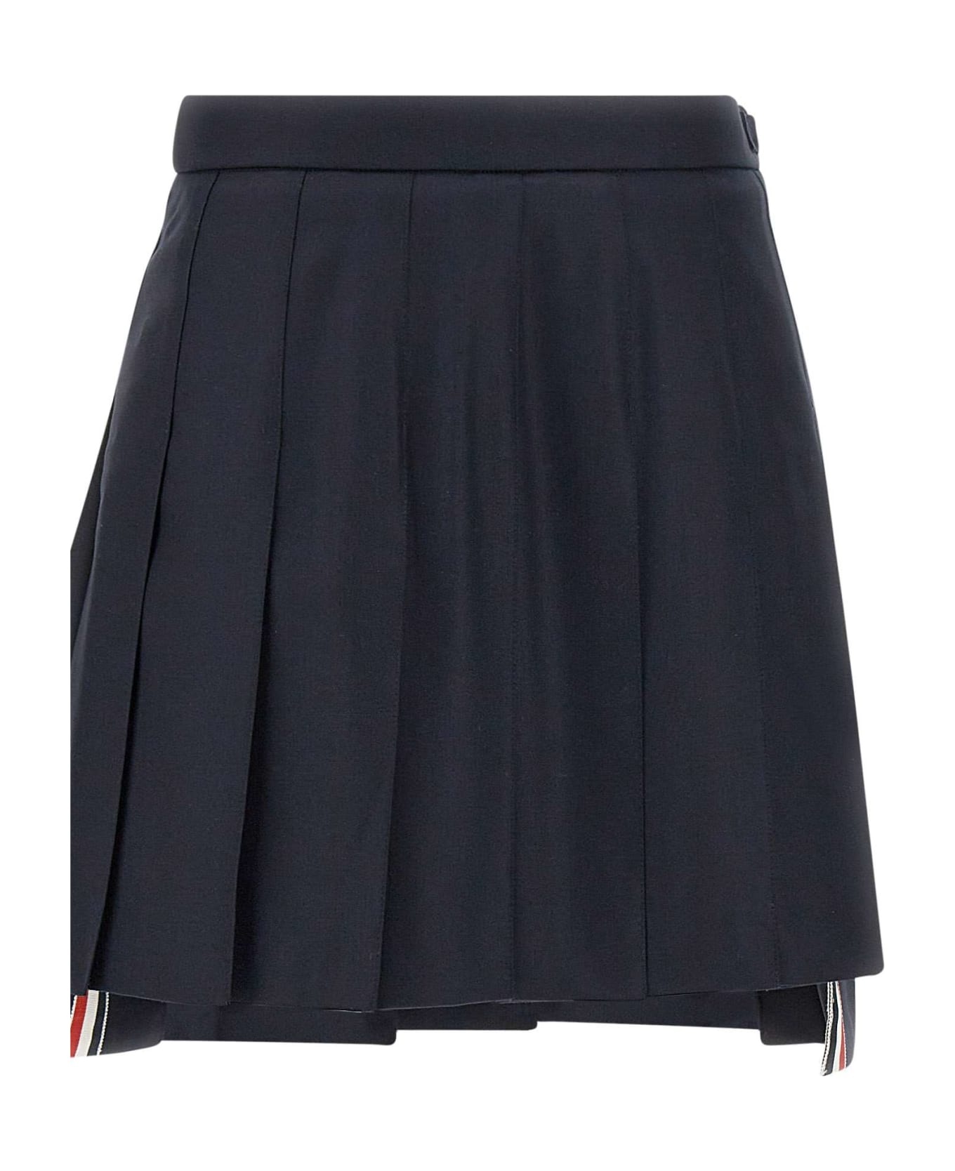 'mini Dropped Back Pleated' Wool Skirt - 5