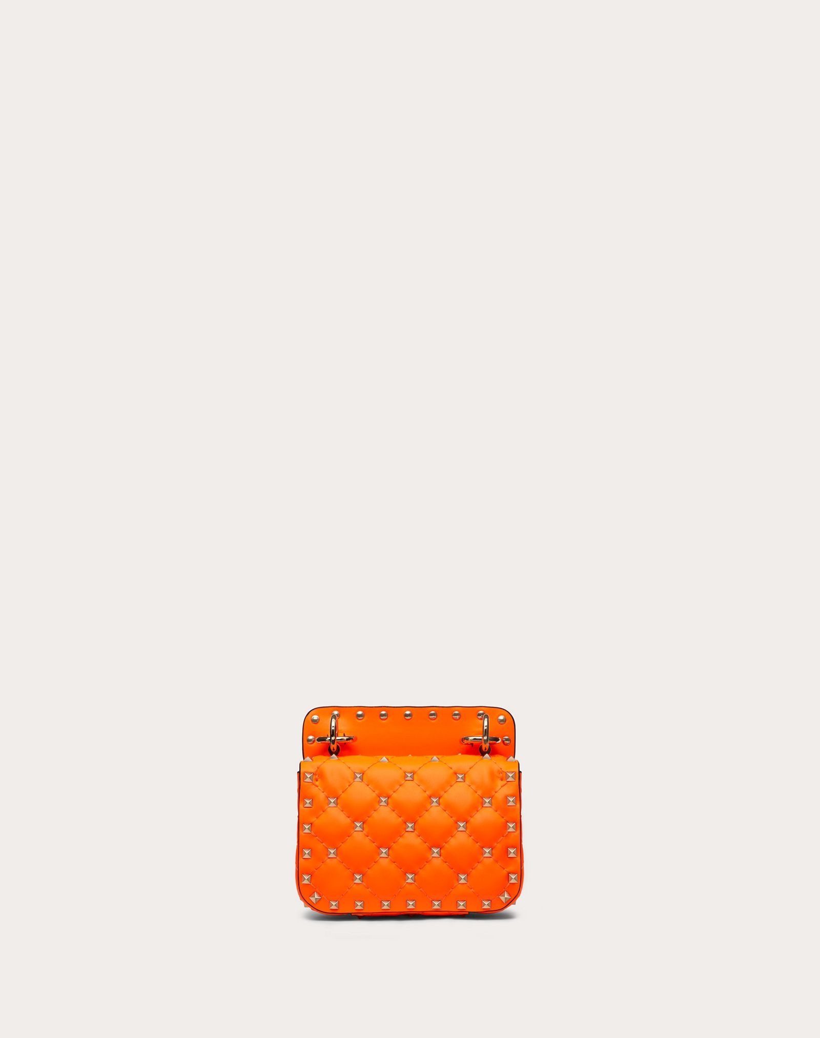 Micro Rockstud Spike fluo calfskin leather bag - 3