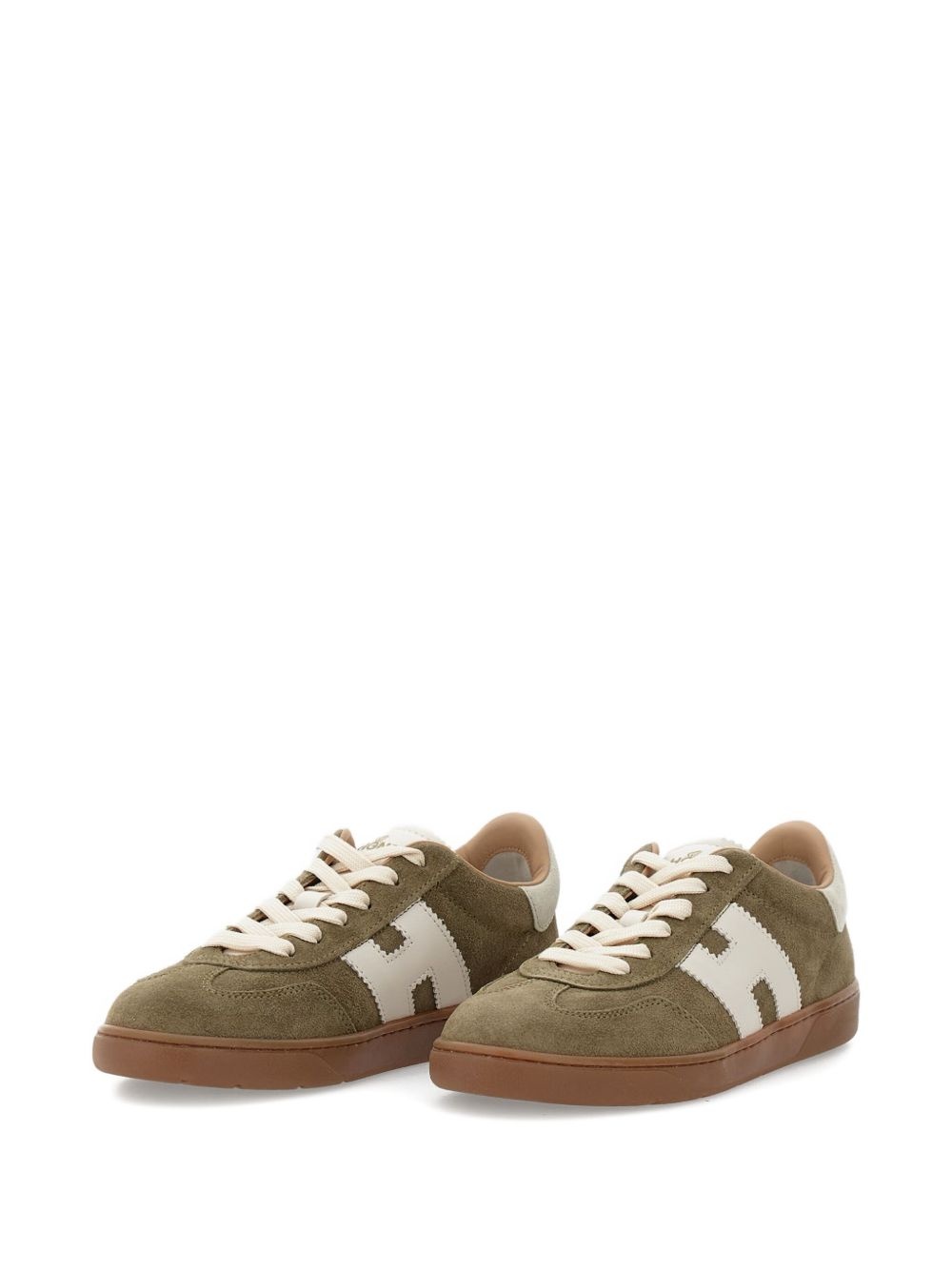 suede-panels leather H-logo sneakers - 2
