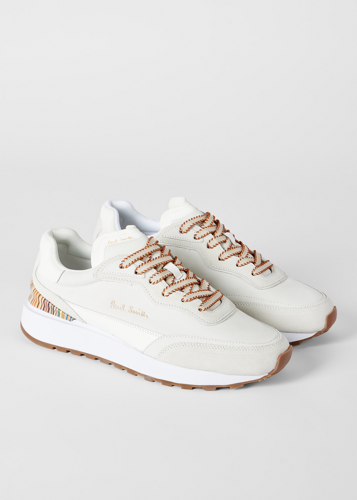 White Leather 'Aston' Trainers - 4