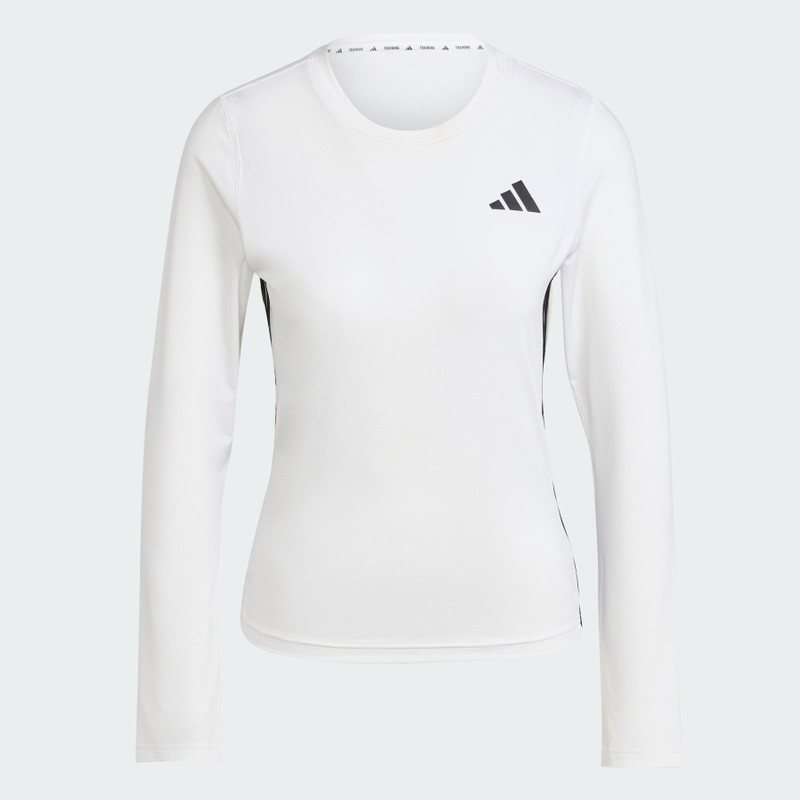 Essentials Long Sleeve 3-Stripes Workout Top 1