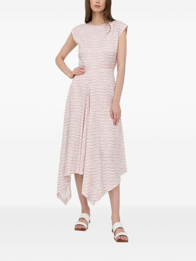 geometric-pattern asymmetric-hem dress 1