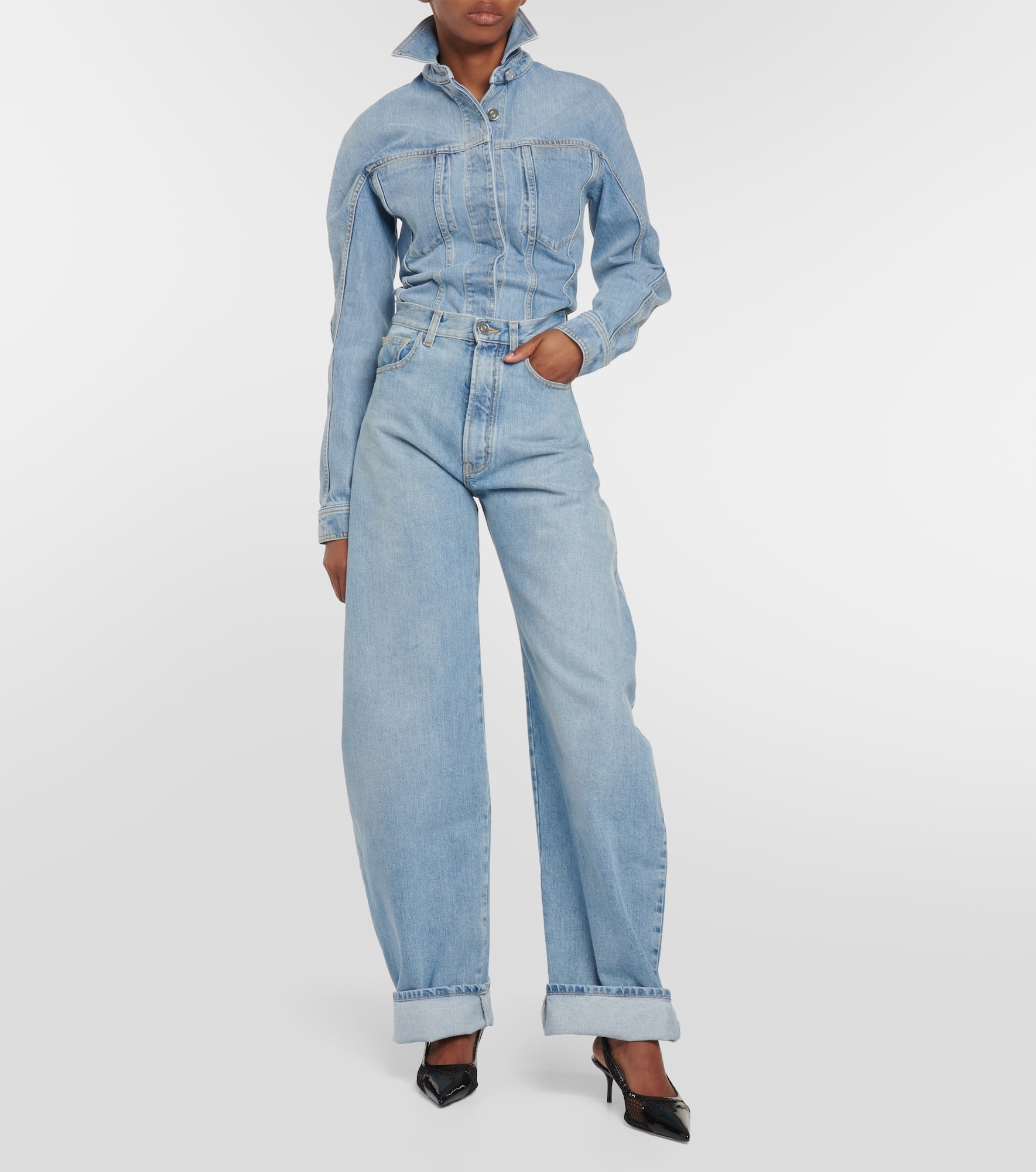 High-rise barrel-leg jeans - 2