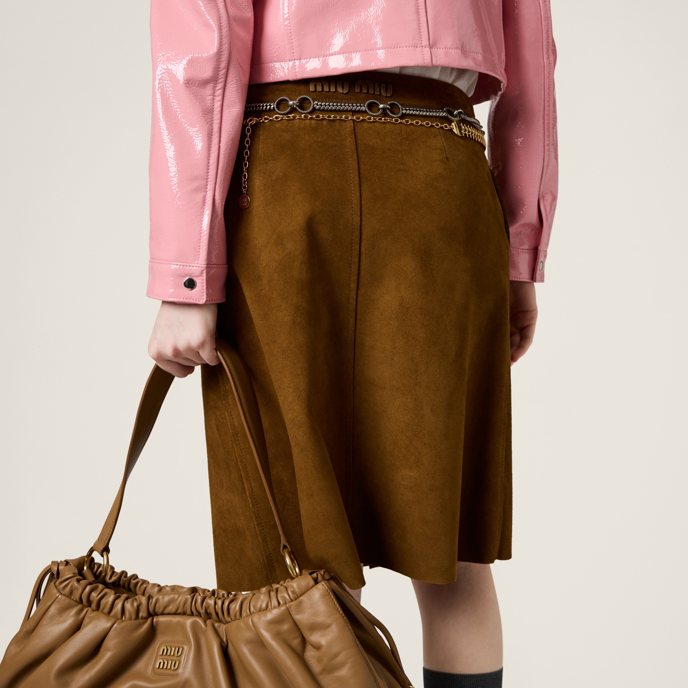 Suede wraparound skirt - 3