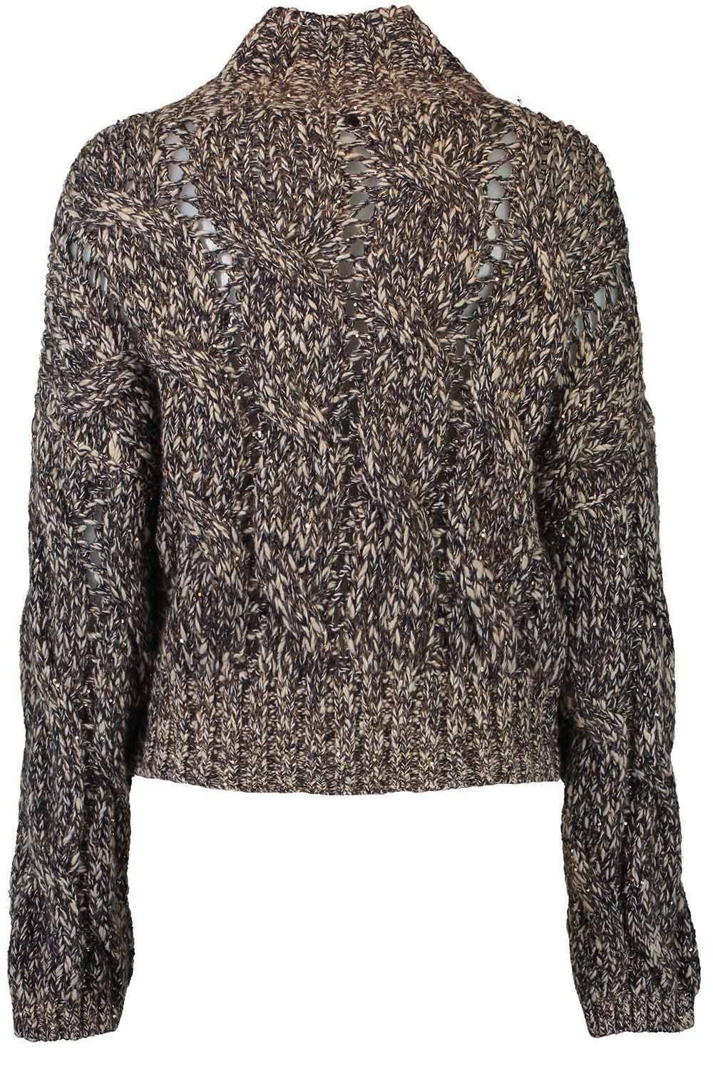 Dazzling Cable Knit Zip Cardigan - 5