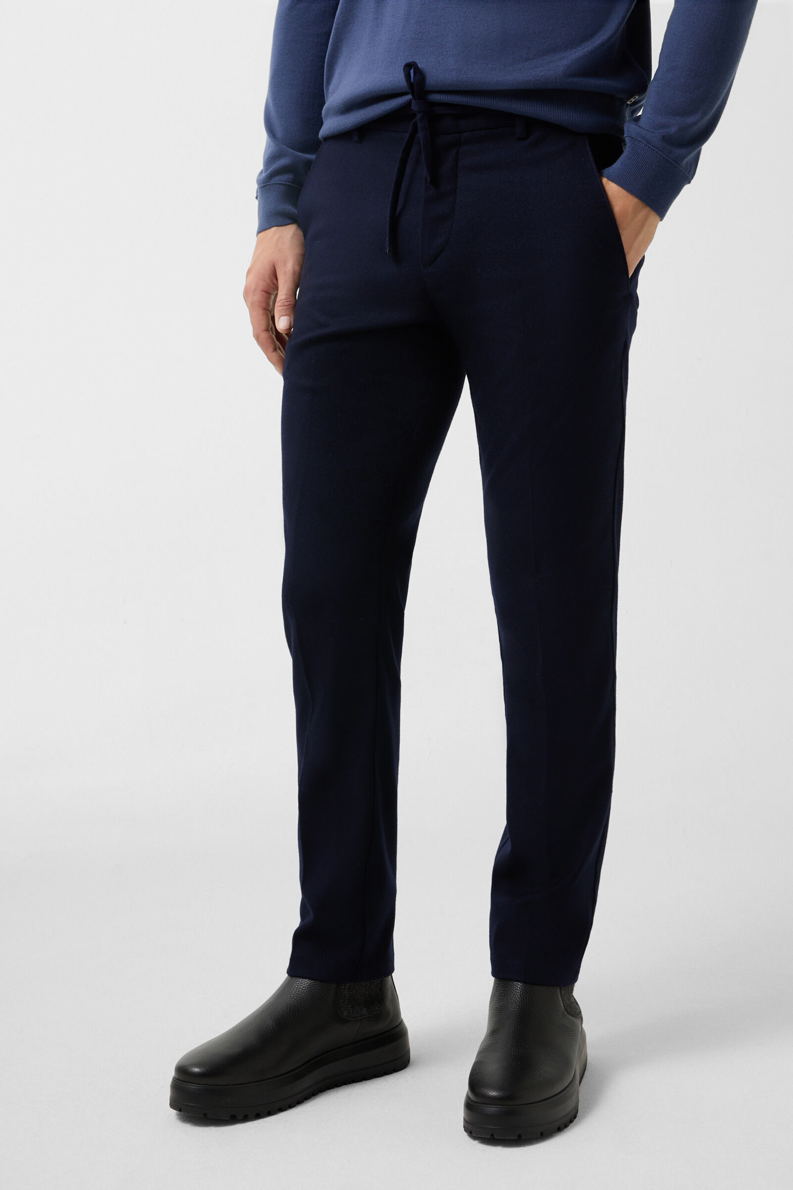 Riley Business flannel pants in Navy blue - 2