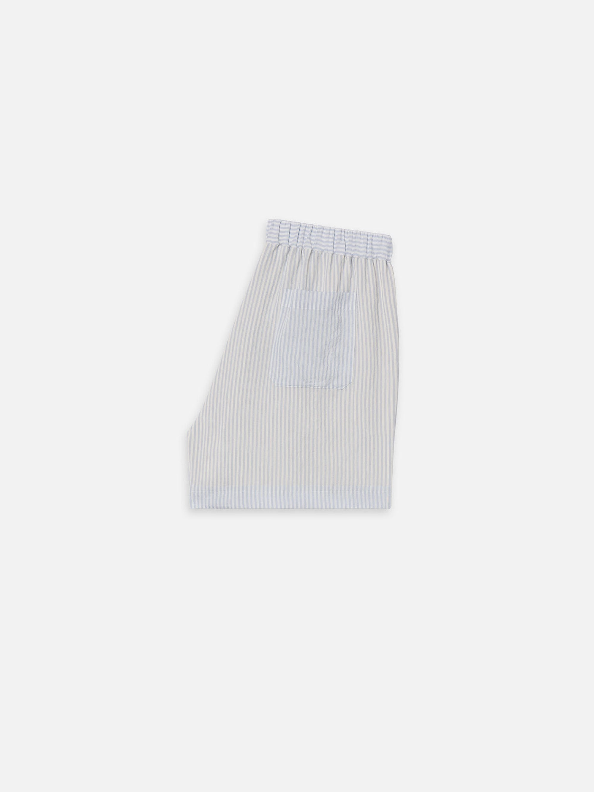 Blue Striped Shorts in Blue Stripe - 3