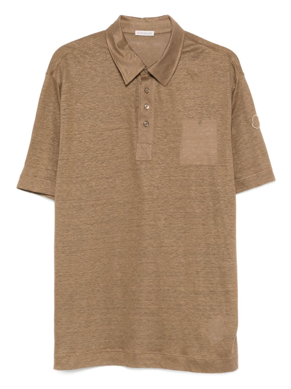 patch-pocket linen polo shirt - 1