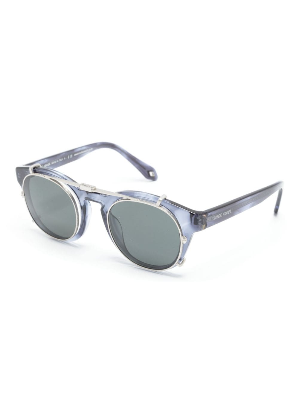 logo-engraved pantos-frame sunglasses - 2