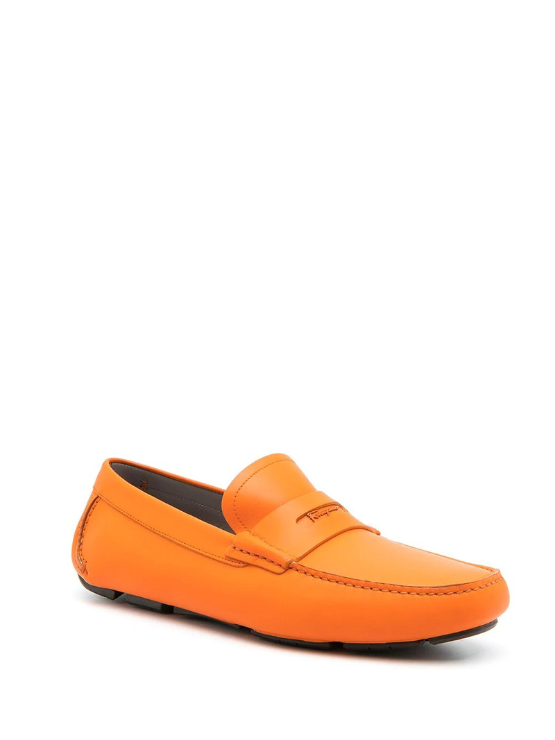 FERRAGAMO penny-slot leather driving loafers outlook