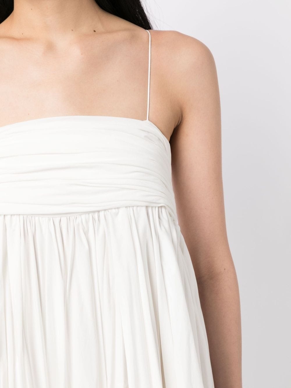 gathered empire-line cotton dress - 5