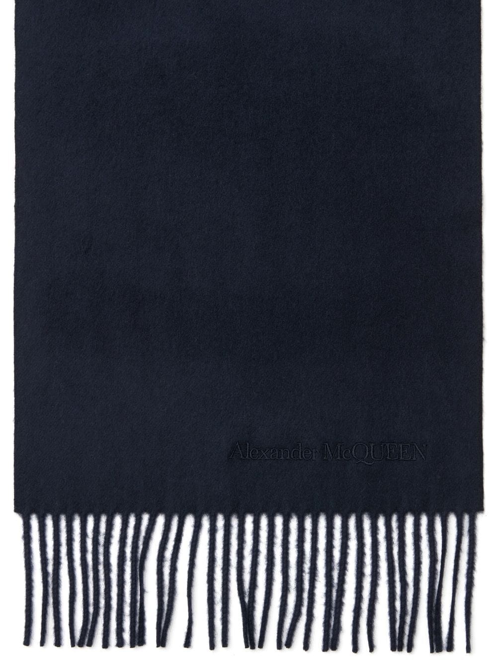 cashmere logo-embroidered scarf - 1