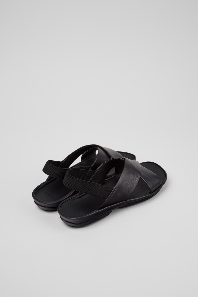 CAMPERLAB Black Leather Sandals for Women. outlook
