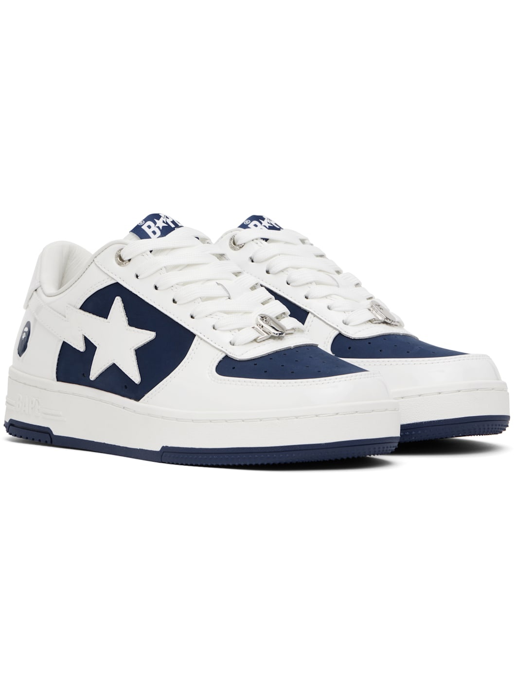 White & Navy  STA #6 Sneakers - 4