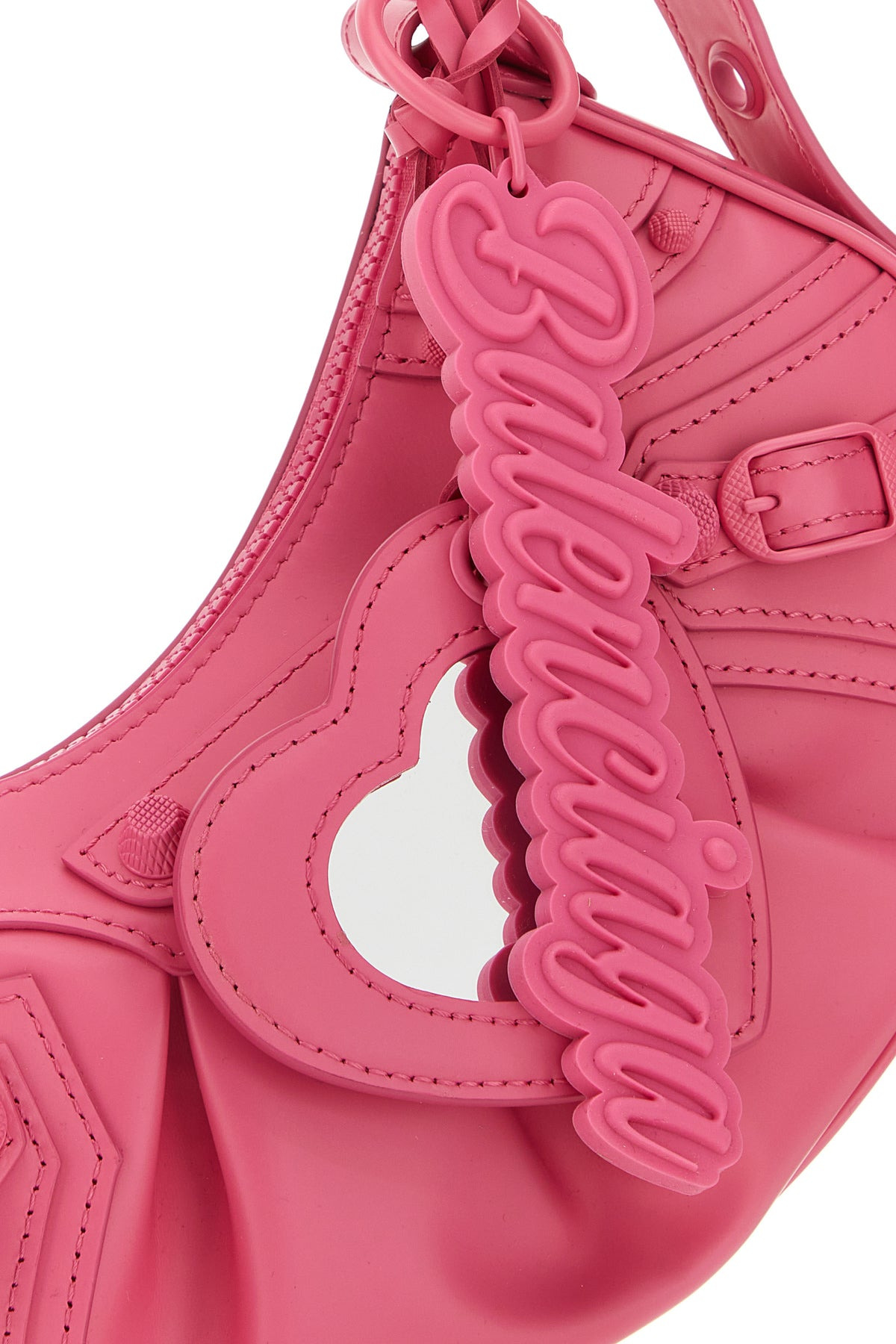 Fuchsia leather Le Cagole XS shoulder bag - 4