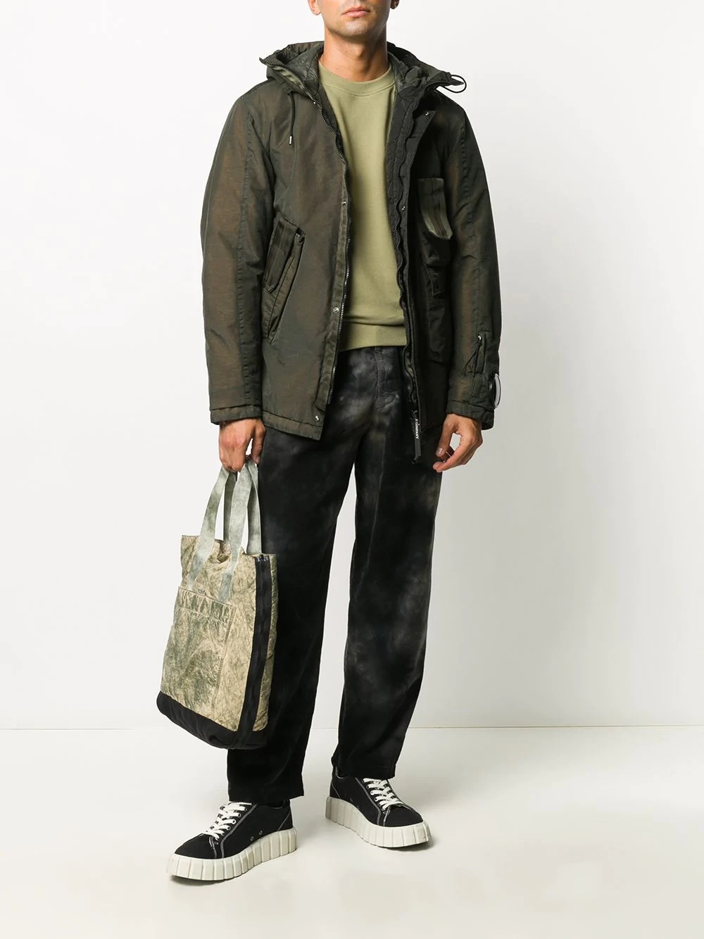 drawstring hood cargo parka - 2