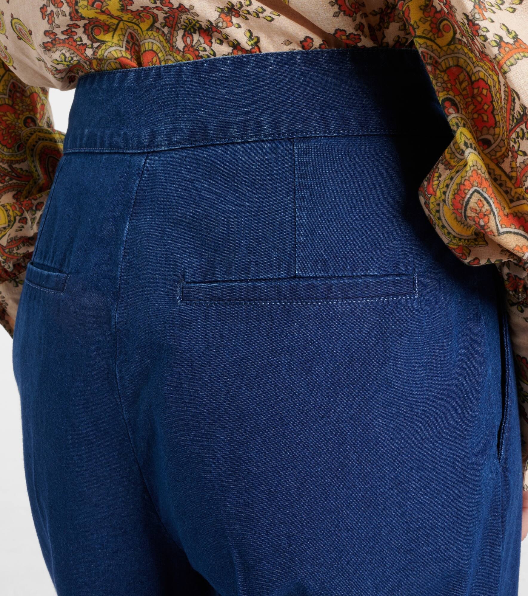 High-rise pleated wide-leg jeans - 6