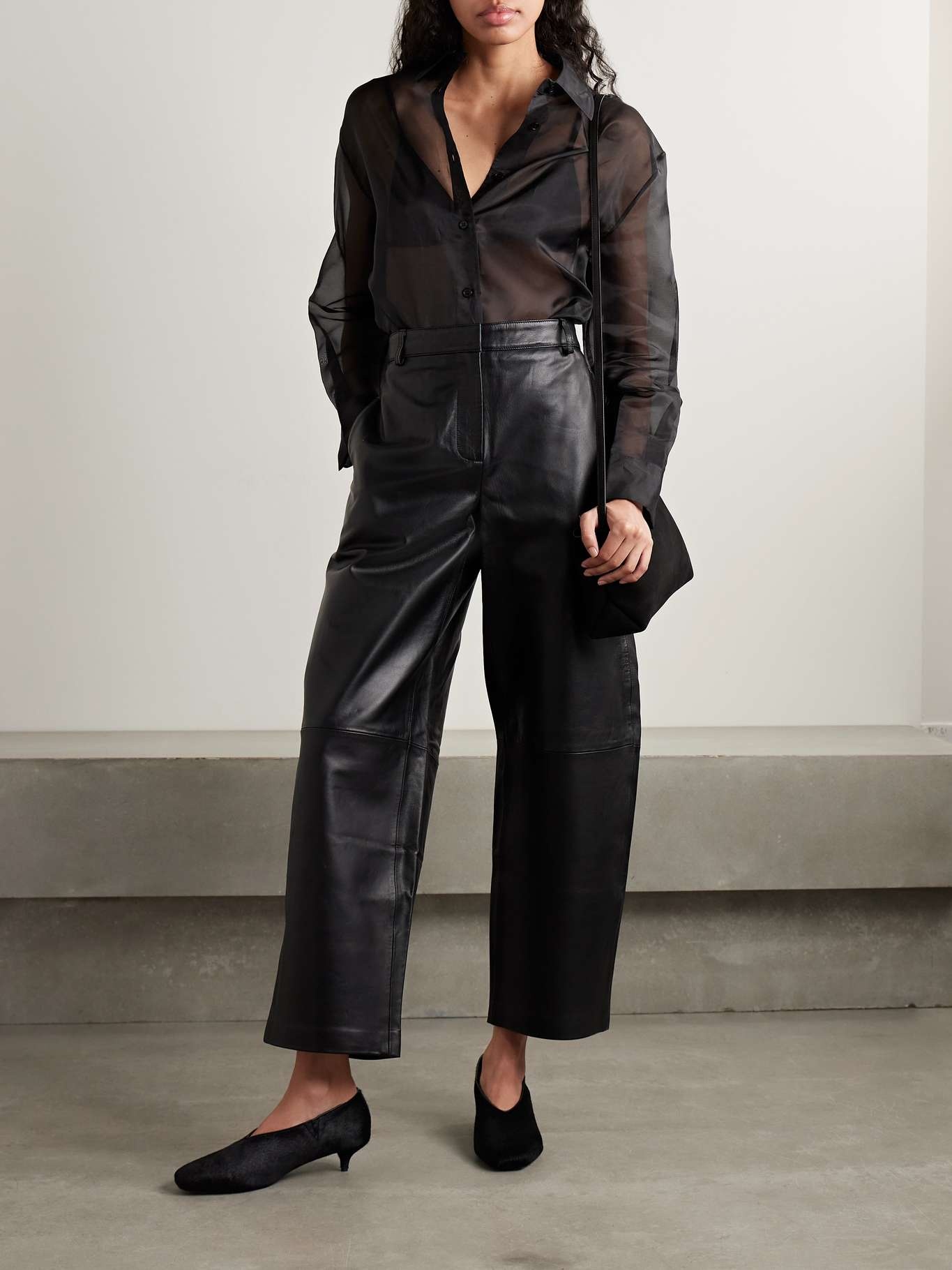 Peri silk-blend organza shirt Black - 2
