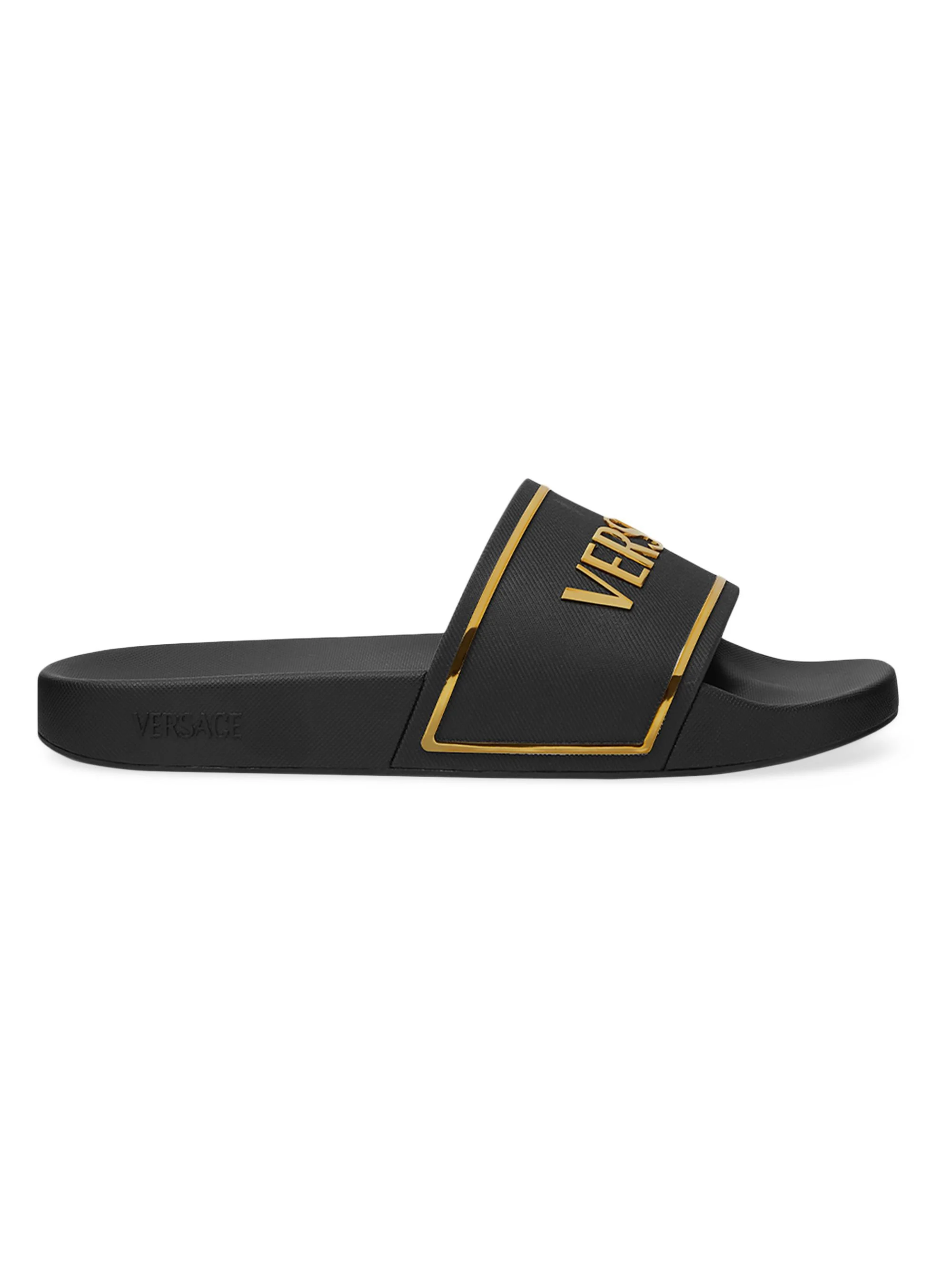 Men's Logo Slide Sandals - Black Gold - 1