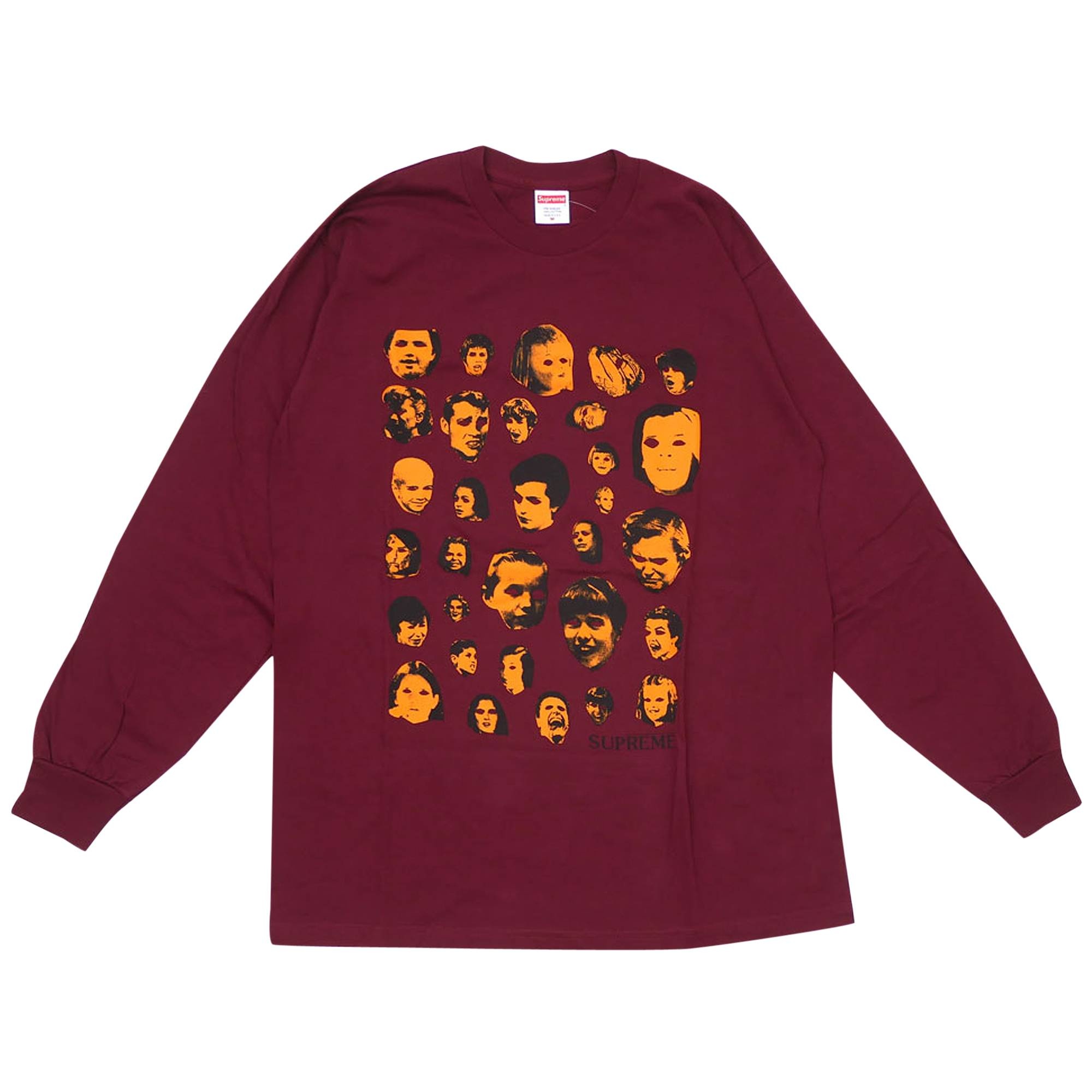 Supreme Faces Long-Sleeve Tee 'Burgundy' - 1