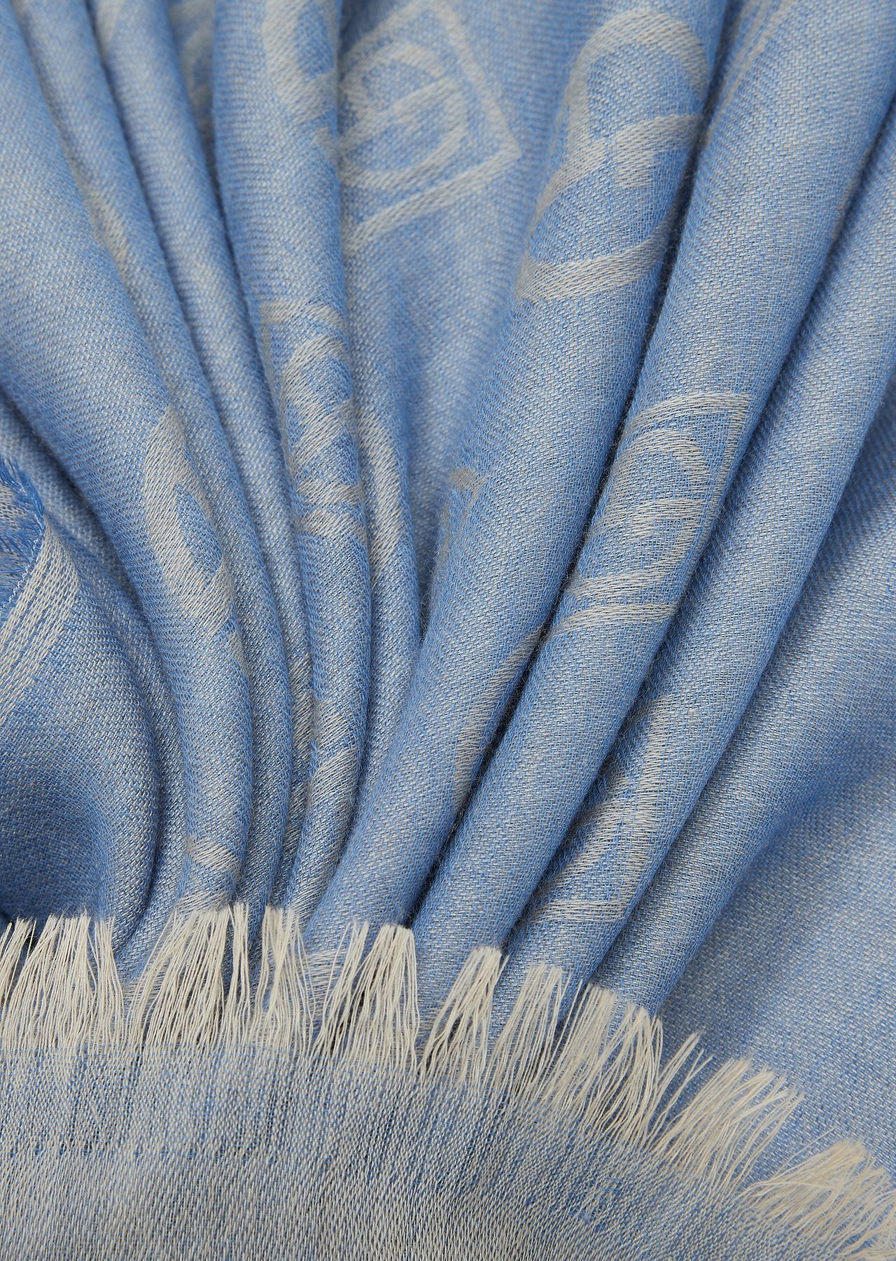 Monogram jacquard cashmere stole - 2