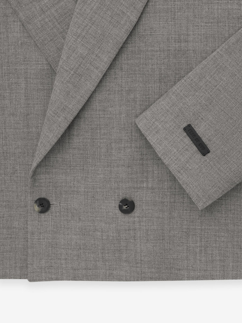 Wool Canvas Cropped Relaxed Blazer 4