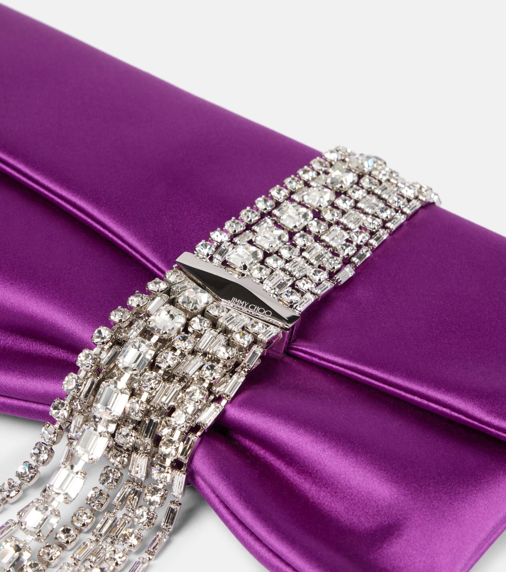 Zandra Small embellished satin clutch - 6