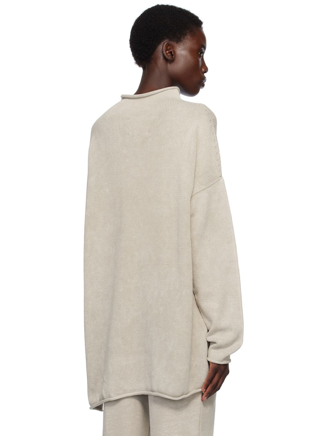 Beige Fade Rollneck Sweater - 3
