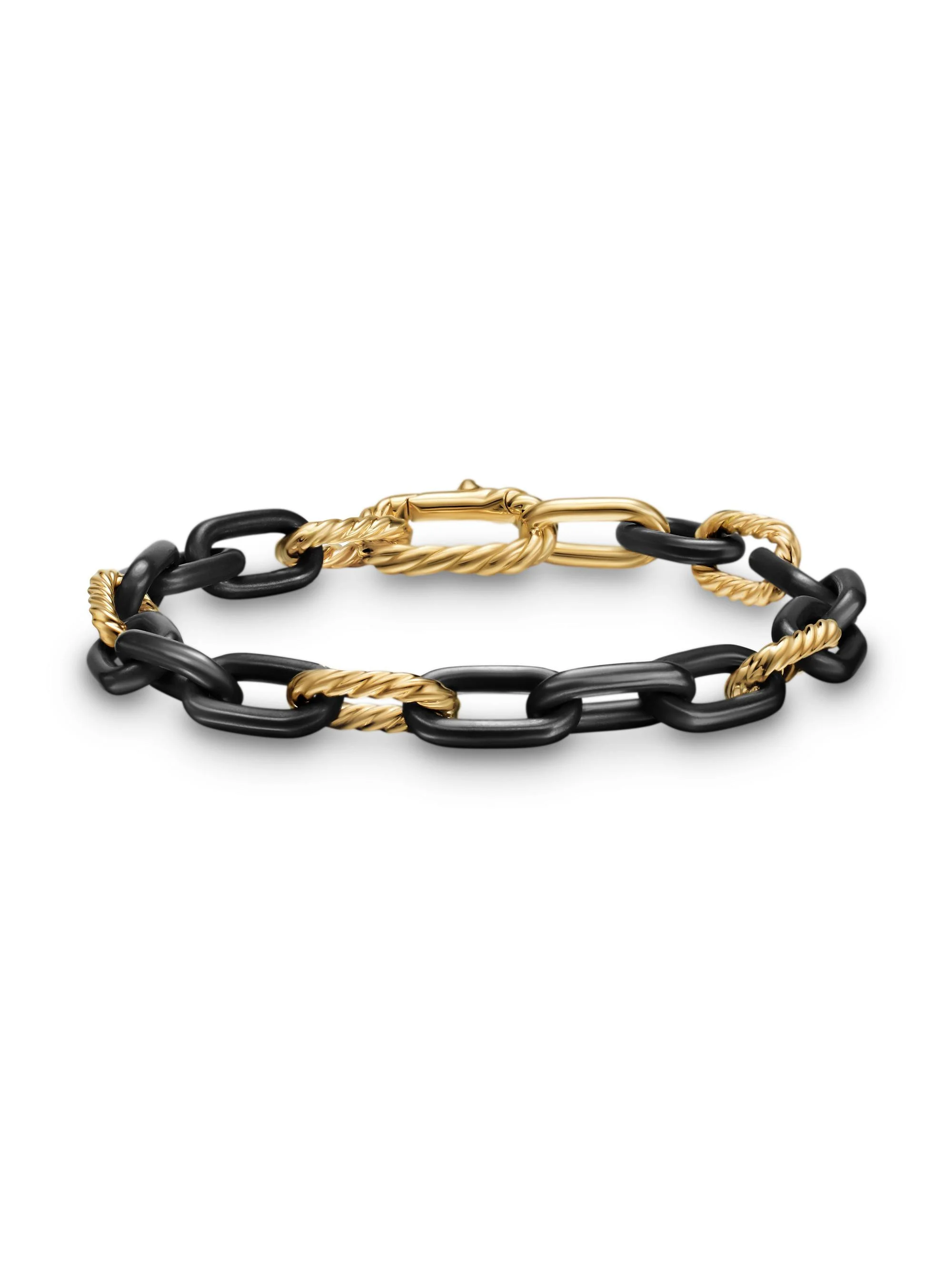 Men's DY Madison Chain Bracelet in Black Titanium - Gold Black - 1