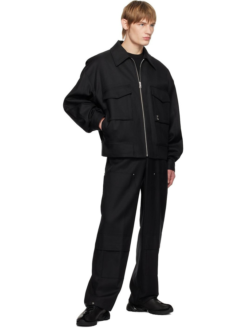 Wooyoungmi Black Double Knee Wool Cargo Pants outlook