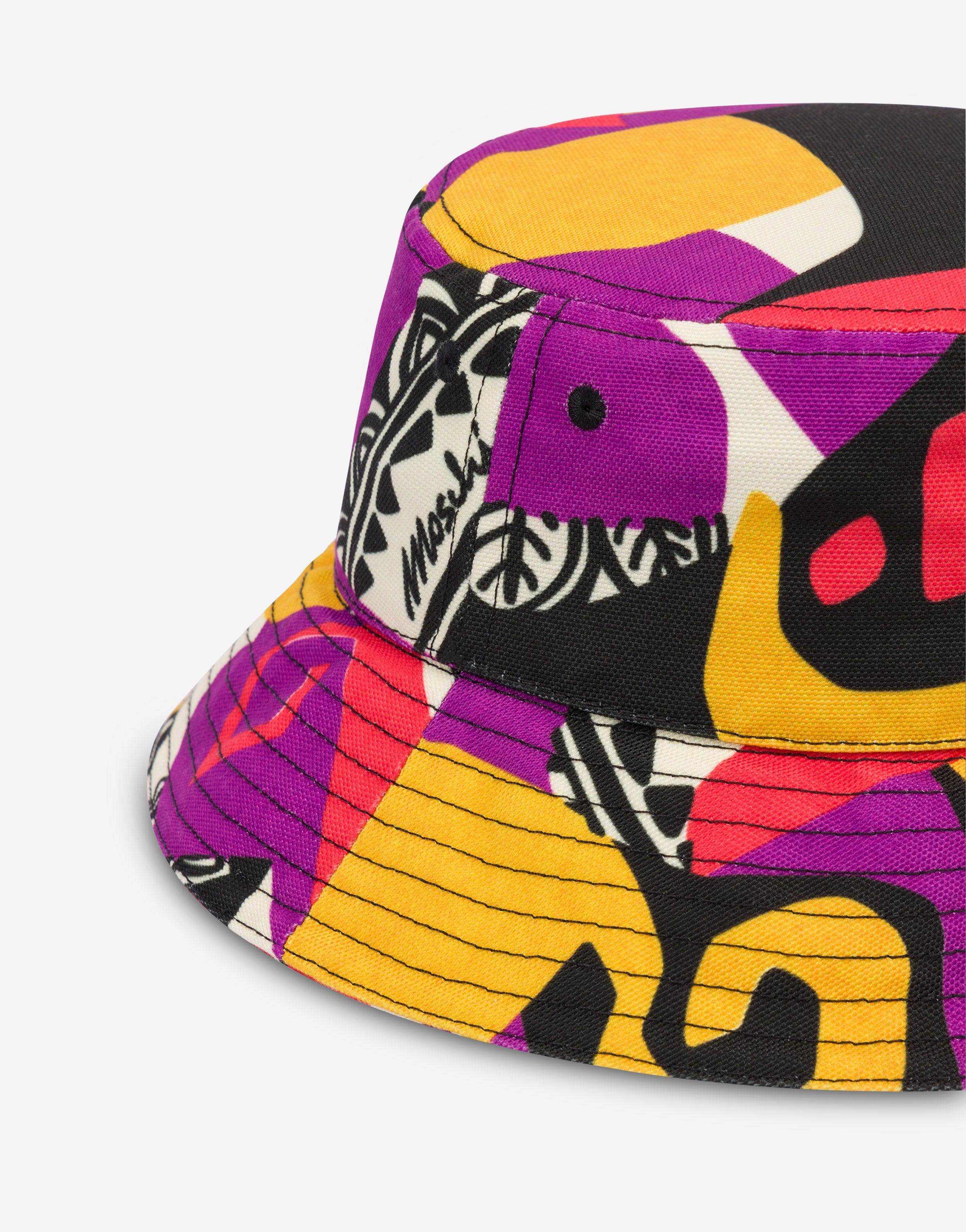 GEOMETRIC PRINT CANVAS BUCKET HAT - 3