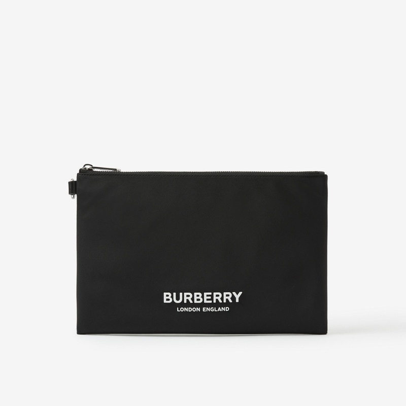 Logo Print Nylon Zip Pouch 1