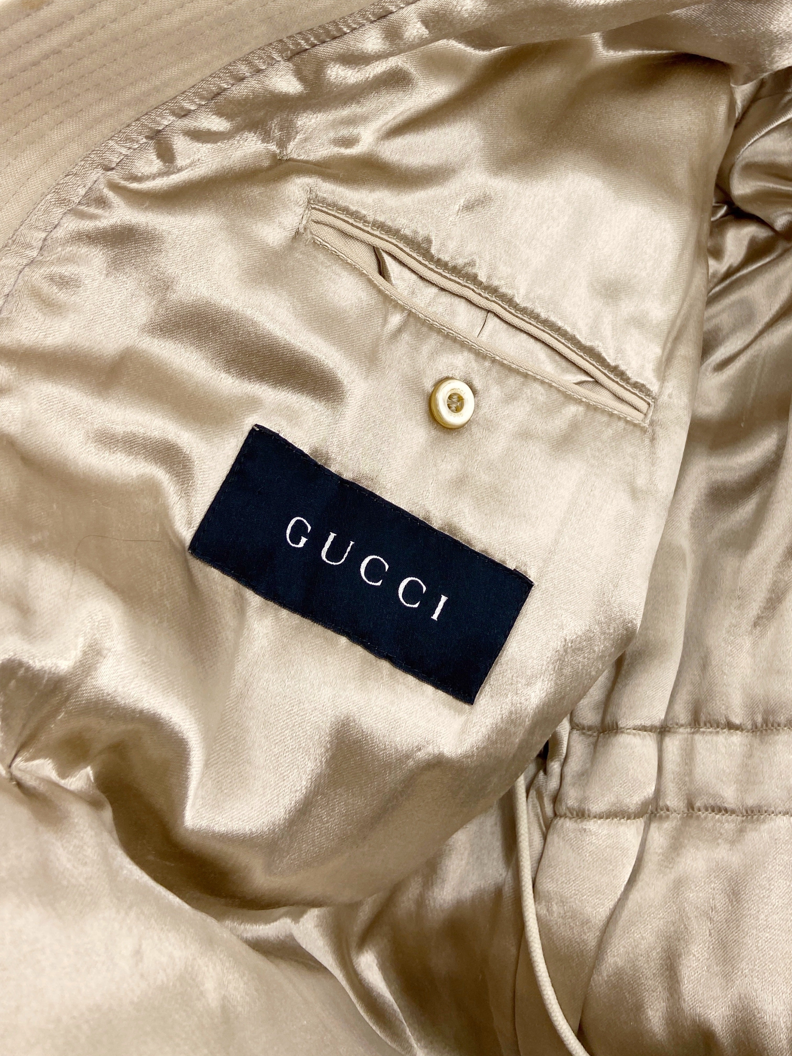 Gucci Fall 1998 Menswear Coyote Fur Hood N-3B Heavyweight Military Winter Coat 48 - 26