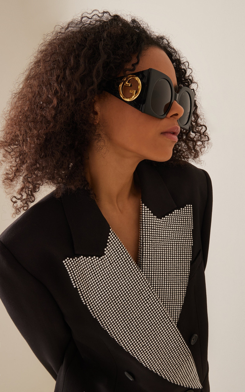 GUCCI Square-Frame Acetate Sunglasses black outlook