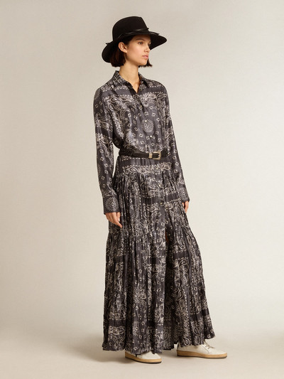 Golden Goose Anthracite-gray shirt dress with paisley print outlook