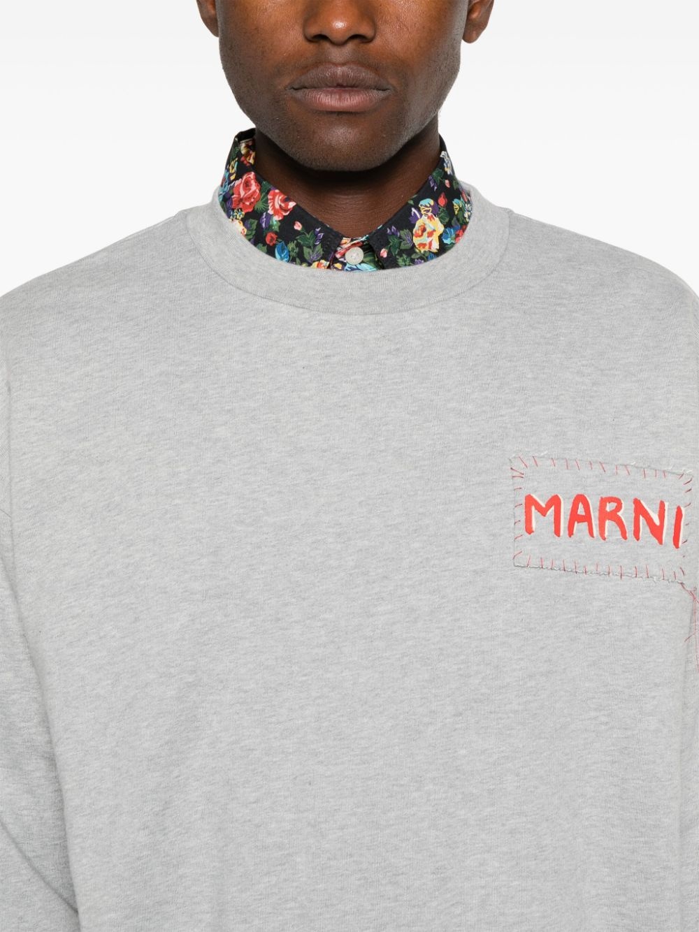 logo-print cotton sweatshirt - 5