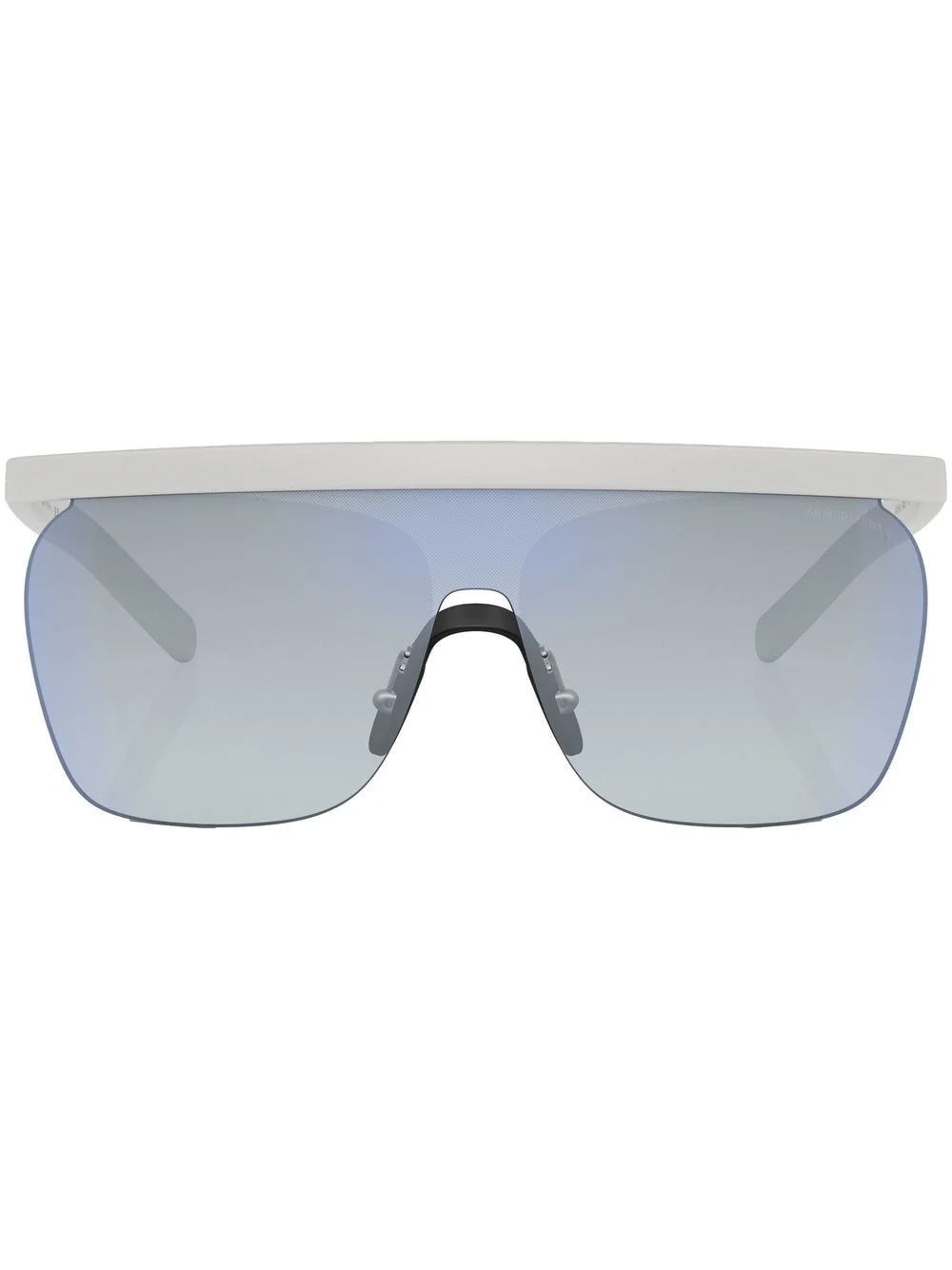logo-print shield-frame sunglasses - 1