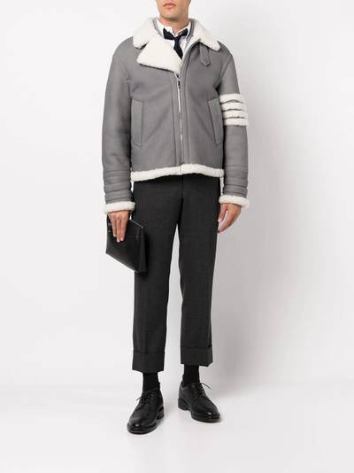 Thom Browne four-bar biker jacket outlook