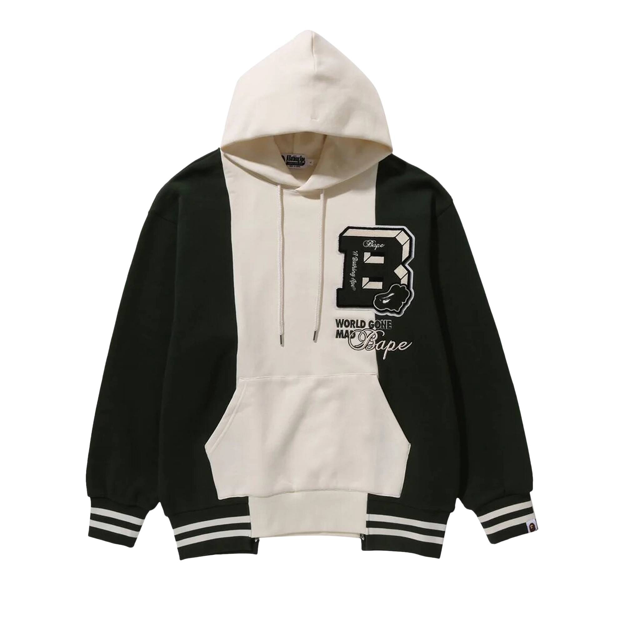 BAPE Badges Color Blocking Hoodie 'Ivory' - 1