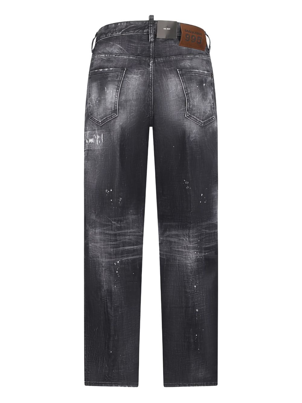 distressed straight-leg jeans - 2