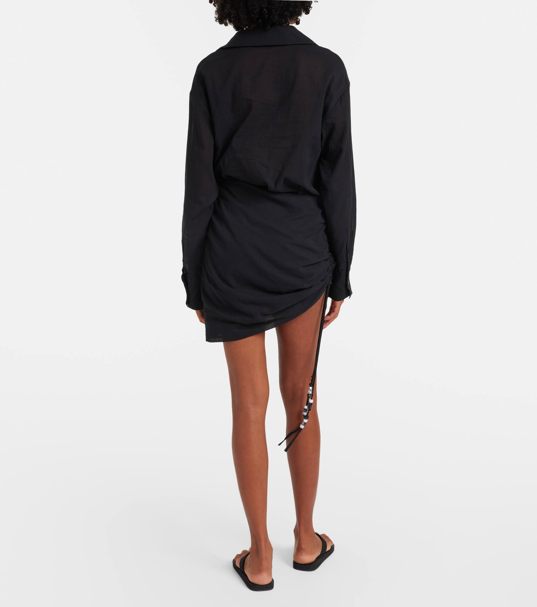 Azura ruched cotton wrap dress - 3