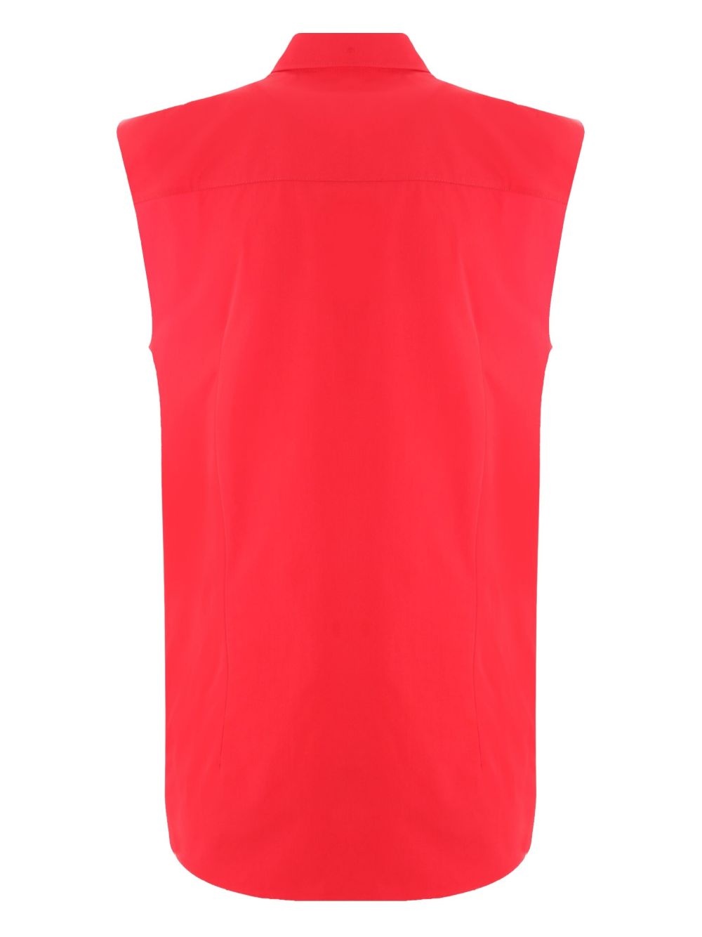 padded-shoulder sleeveless shirt - 2