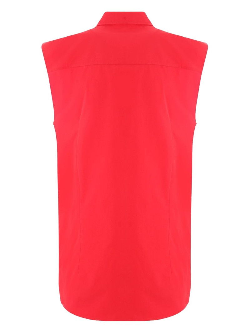 ALAINPAUL padded-shoulder sleeveless shirt outlook