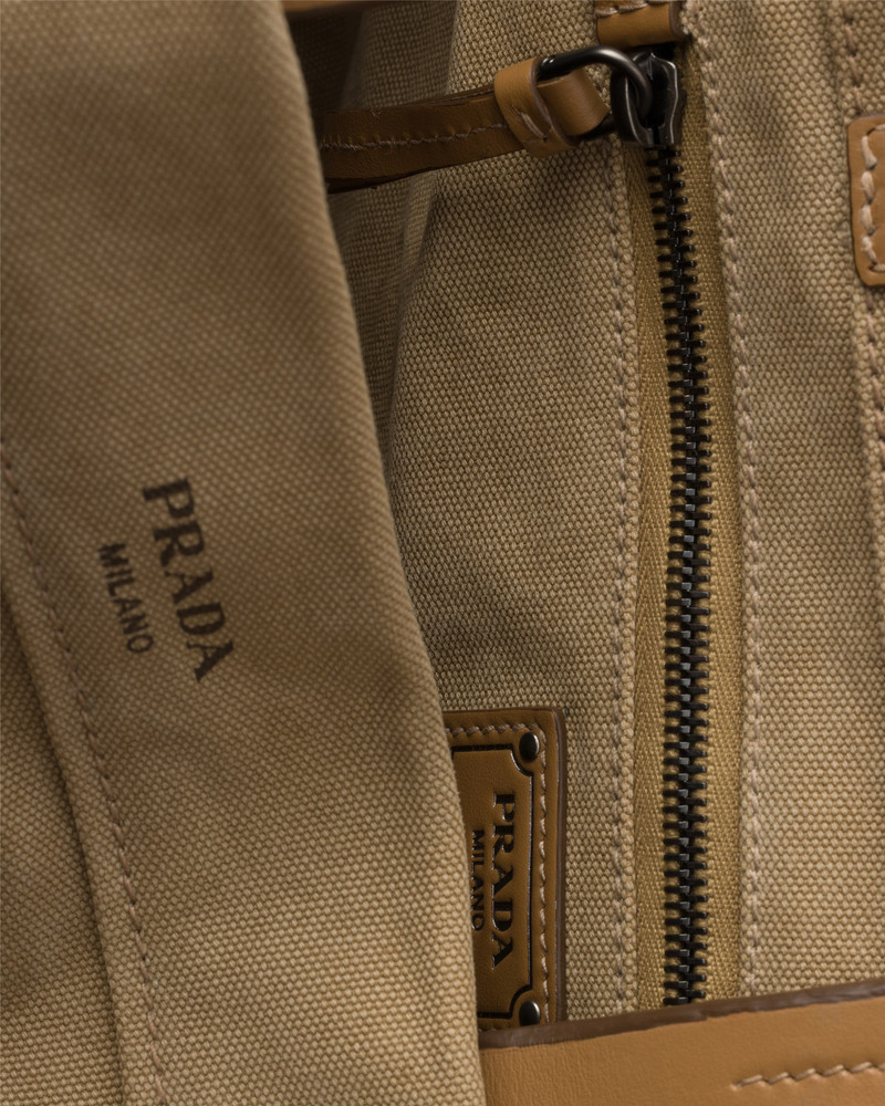 Prada Route canvas and leather tote bag 5