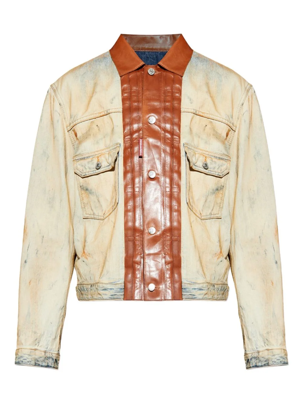 leather-panel jacket - 1